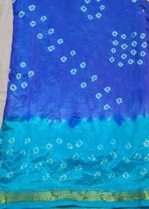 Beautiful Blue Bandhani Saree with Blouse