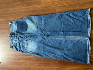 Maxi Denim Skirt with Front and back slit