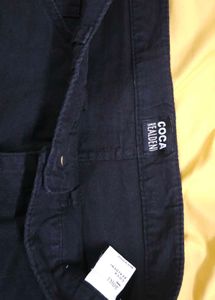 Black Denim Layered Mini Skirt Over Short