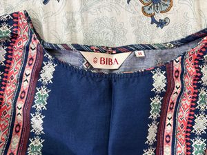 Biba Blue Printed Kurta