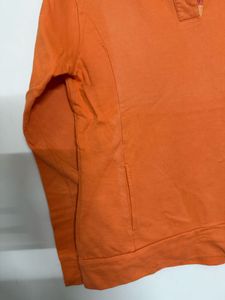 Orange Collared Long Sleeve Top