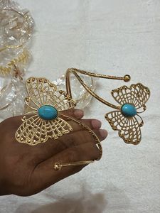 Gold Butterfly Arm Cuff Bracelet