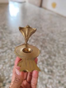 Crystal Shivling With Brass Stand