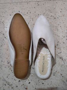 Musse &amp; Cloud White Flats, Imported Pure Leather