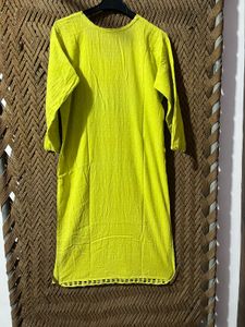 Lime Green Embroidered Kurti