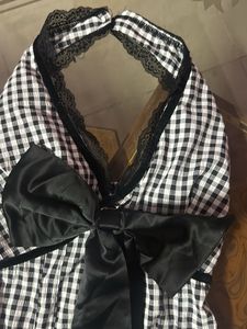 Chic Gingham Halter Top with Bow