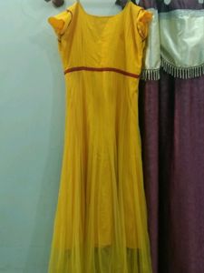 Yellow Anarkali Dress With Dupatta
