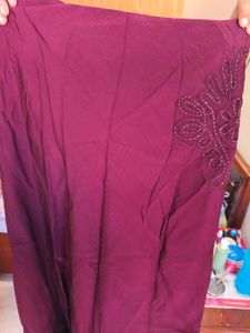 Maroon Beaded Skirt