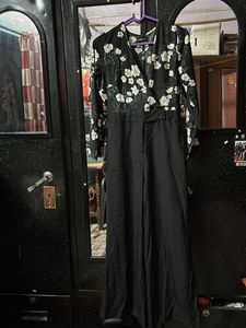 Floral Print Black jumpsuit