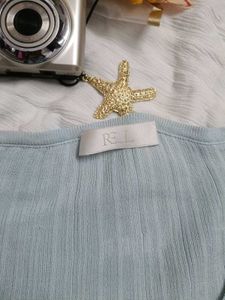 Light Blue Ribbed Cardigan