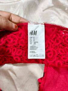 Red Floral Lace Briefs