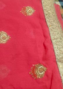 Beautiful Red Embroidered Saree