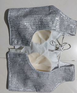 Beautiful 😍 Silver Stylish Blouse