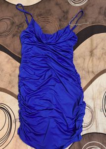 Royal Blue Ruched Party Dress