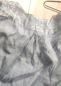 soft blue embroidery top