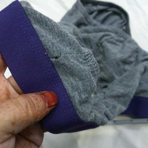 Men's Grey❤️‍🔥 Briefs with Purple Waistband