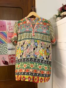 Vibrant Floral Print Kurta