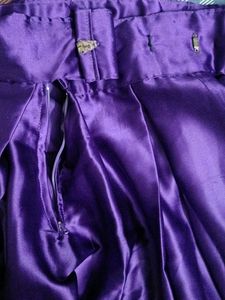 Elegant Purple Satin Wrap Skirt