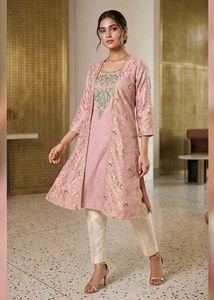 Elegant Pink Kurta Set with Jacket