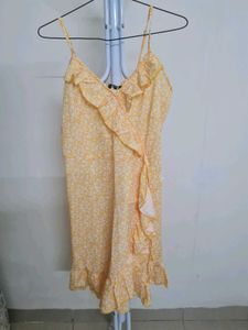 Cute Yellow Floral Mini Dress