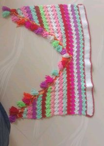 Colorful Crochet Dupatta with Tassels