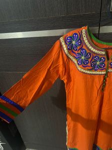 Orange Embroidered Kurta | Like New | Size 38