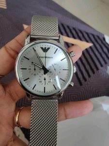 Emporio Armani Silver Mesh WatchLuigi Formals# Dia