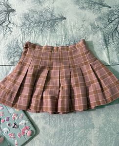 Cute Plaid Pleated Mini Skirt