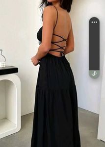Elegant Black Backless Maxi Dress
