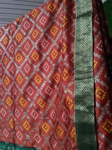 Elegant Red Bandhani Saree