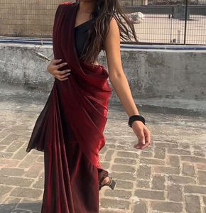 New Dual Shade Maroon Saree
