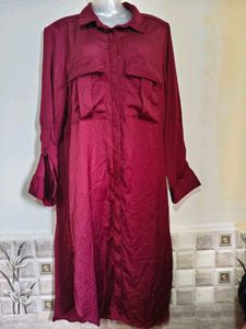🔥BUY 1, GET 1 FREE🔥Chic Magenta Shirt Dress
