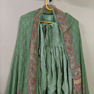 Tussar Silk Salwar & Chiffon Dupatta