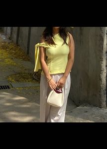 Chic One-Shoulder Tie-Up Top