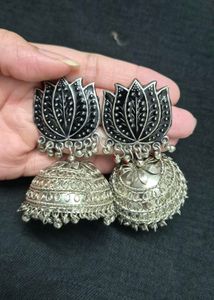 Elegant Lotus Jhumka Earrings