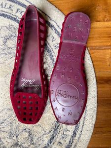 Heavenly Jelly Red Cut-Out Ballet Flats