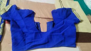 stunning royal blue sari with blouse
