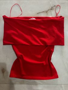Off-the-shoulder TOP-Red/Zara Brand 🏷️