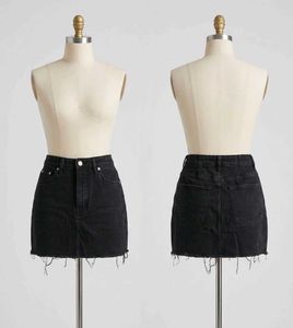Black Denim Mini Skirt