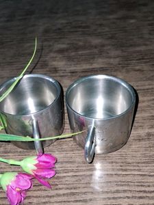 Vintage Metal Espresso Cups - Set of 2