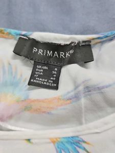 White Parrot Print Top