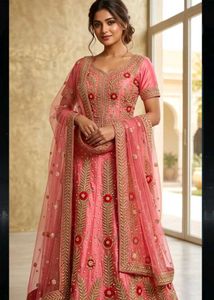 Beautiful Red Embellished Lehenga Choli
