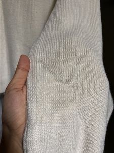 Cream Mock Neck Knit pullover