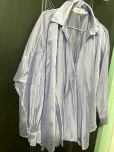 Oversized Lavender Button-Down Shirt