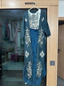Embroidered Kurta Set with Jacket