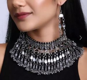 Boho Mirror Work Choker Necklace