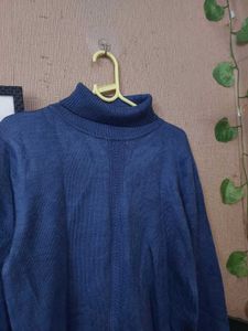Blue Turtleneck Sweater