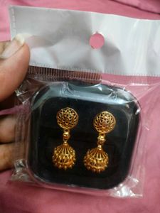 Elegant Gold Tone Jhumka Earrings