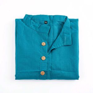 Teal Blue Mandarin Neck Kurta Xxl size