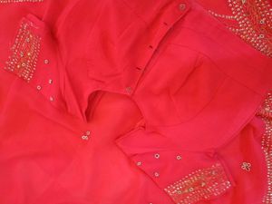 Beautiful rose pink Embroidered Saree🩷